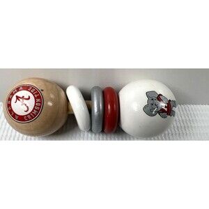 Alabama Crimson Tide Baby Toy Wooden Rattle
